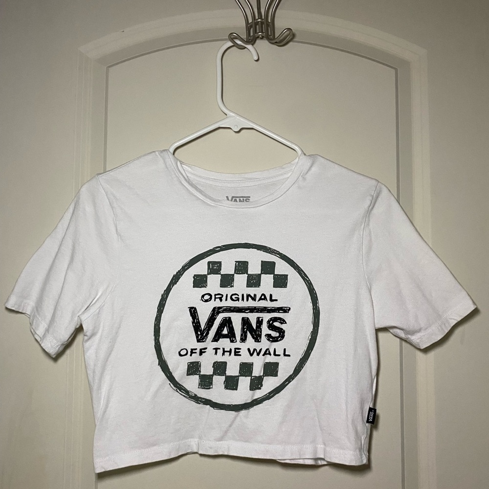 Vans White Graphic Crop Top